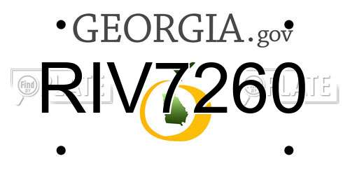 RIV7260 Georgia License Plate