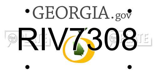 RIV7308 Georgia License Plate