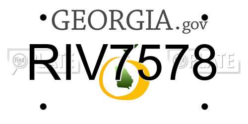 RIV7578 Georgia License Plate