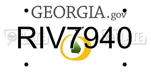 RIV7940 Georgia License Plate