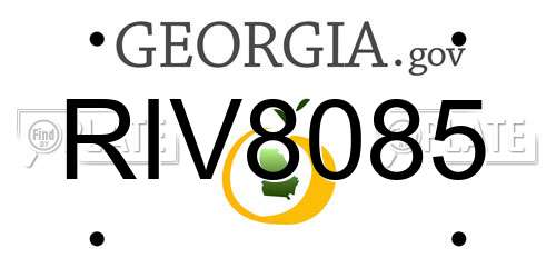 RIV8085 Georgia License Plate