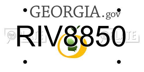 RIV8850 Georgia License Plate