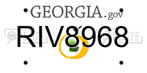 RIV8968 Georgia License Plate