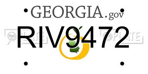 RIV9472 Georgia License Plate