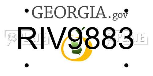 RIV9883 Georgia License Plate