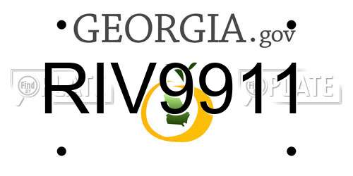 RIV9911 Georgia License Plate