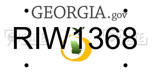 RIW1368 Georgia License Plate