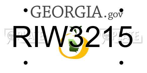 RIW3215 Georgia License Plate