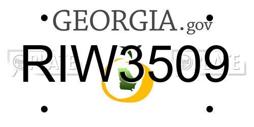 RIW3509 Georgia License Plate