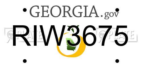 RIW3675 Georgia License Plate