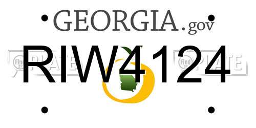RIW4124 Georgia License Plate
