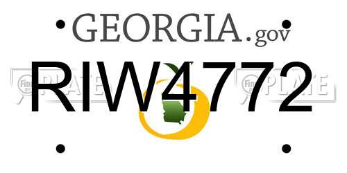 RIW4772 Georgia License Plate