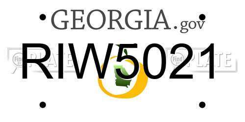 RIW5021 Georgia License Plate