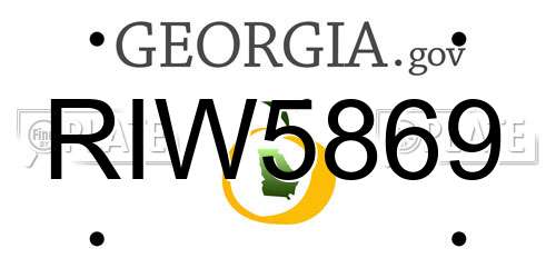 RIW5869 Georgia License Plate