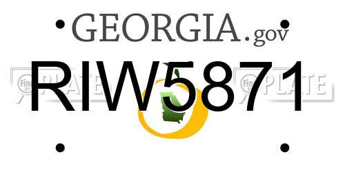 RIW5871 Georgia License Plate