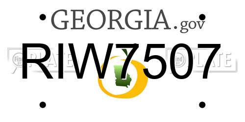 RIW7507 Georgia License Plate