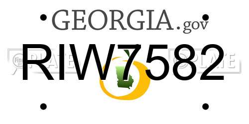 RIW7582 Georgia License Plate