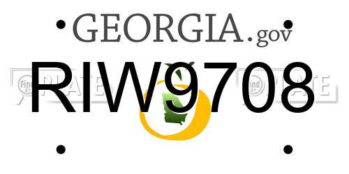 RIW9708 Georgia License Plate