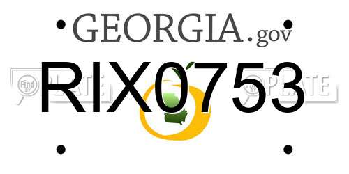 RIX0753 Georgia License Plate