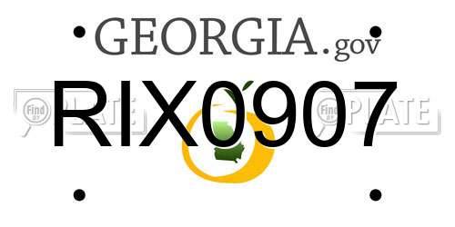 RIX0907 Georgia License Plate