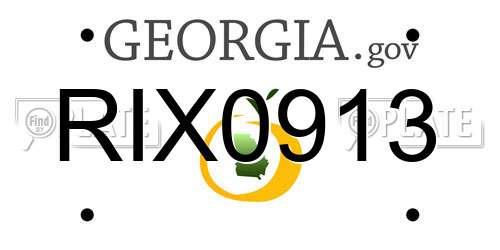 RIX0913 Georgia License Plate