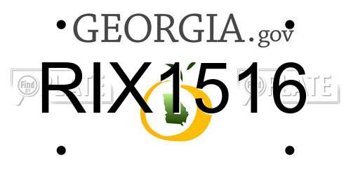 RIX1516 Georgia License Plate