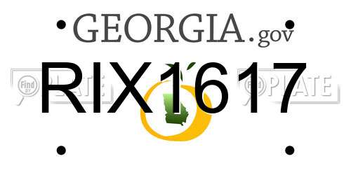 RIX1617 Georgia License Plate