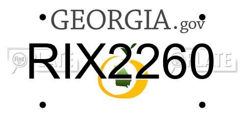 RIX2260 Georgia License Plate