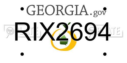 RIX2694 Georgia License Plate