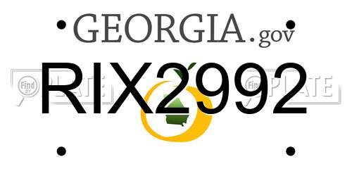 RIX2992 Georgia License Plate