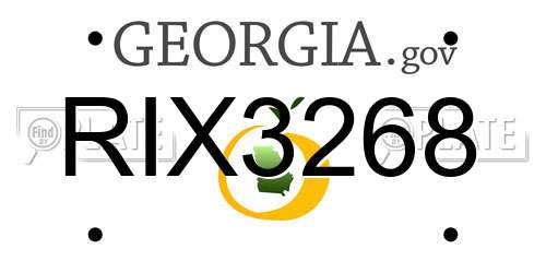 RIX3268 Georgia License Plate