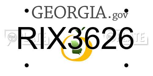 RIX3626 Georgia License Plate