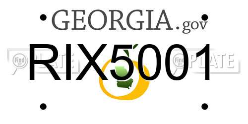 RIX5001 Georgia License Plate