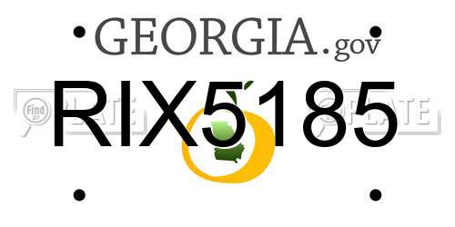 RIX5185 Georgia License Plate