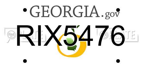 RIX5476 Georgia License Plate