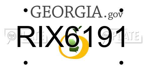 RIX6191 Georgia License Plate