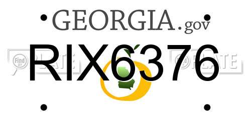 RIX6376 Georgia License Plate