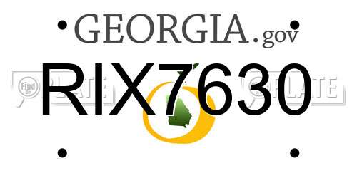 RIX7630 Georgia License Plate