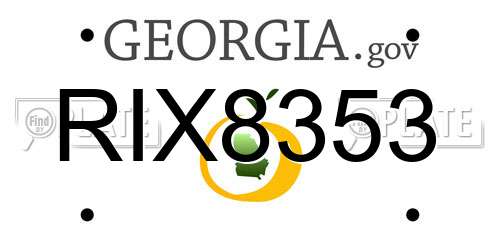 RIX8353 Georgia License Plate