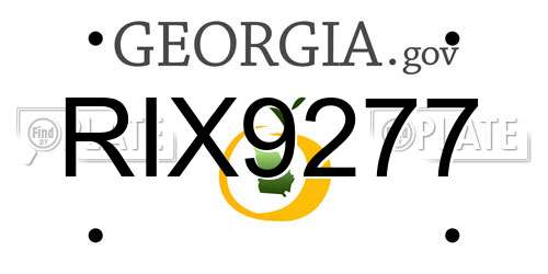 RIX9277 Georgia License Plate