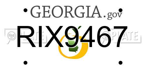 RIX9467 Georgia License Plate