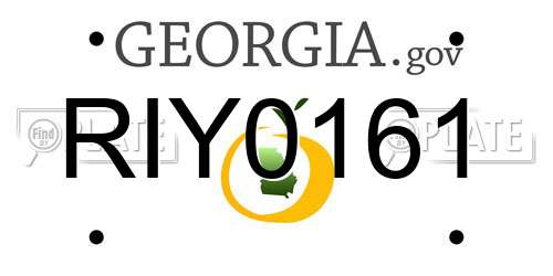RIY0161 Georgia License Plate