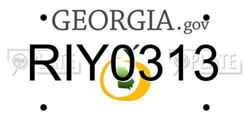 RIY0313 Georgia License Plate