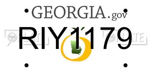 RIY1179 Georgia License Plate