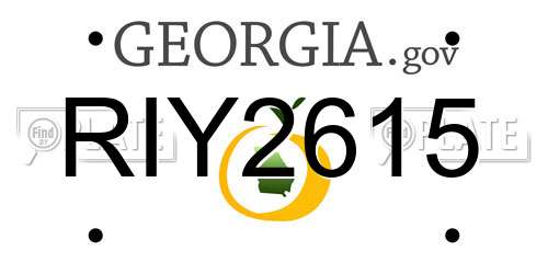 RIY2615 Georgia License Plate