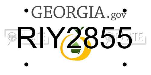 RIY2855 Georgia License Plate