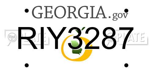 RIY3287 Georgia License Plate