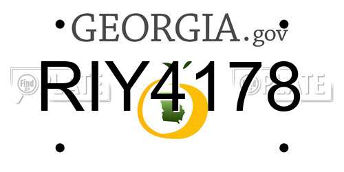 RIY4178 Georgia License Plate