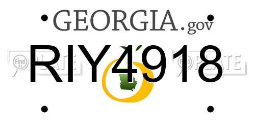 RIY4918 Georgia License Plate