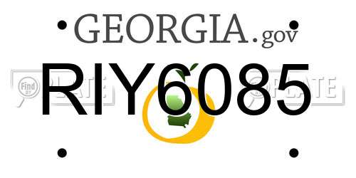 RIY6085 Georgia License Plate